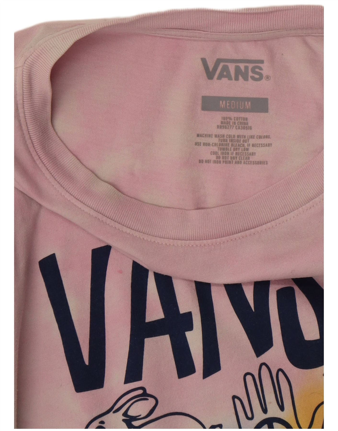 Vans Dame Grafisk Top Langærmet UK 14 Medium Multicolored Tie Dye