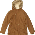 OASIS Womens Sherpa Hooded Parka Jacket UK 14 Medium Brown Polyester | Vintage Oasis | Thrift | Second-Hand Oasis | Used Clothing | Messina Hembry 
