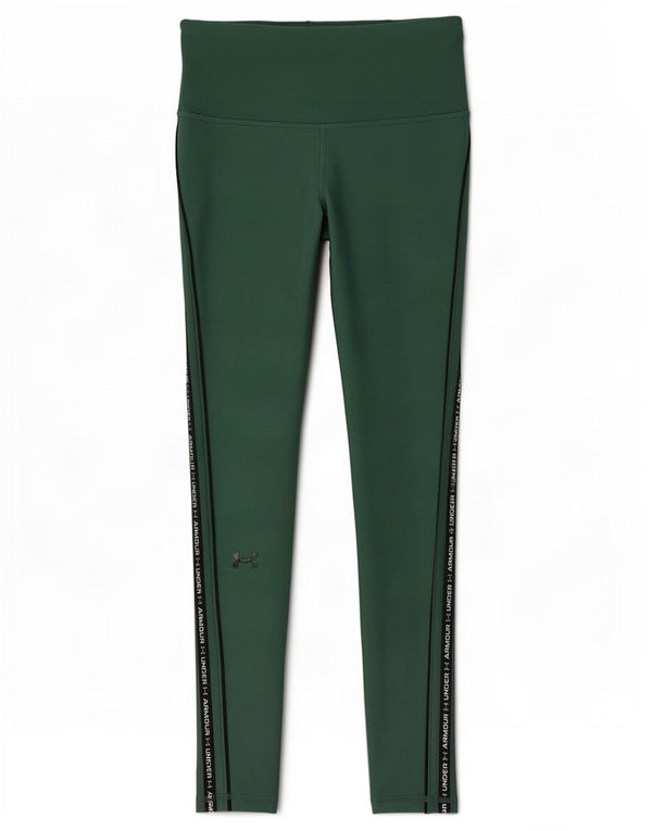 Under Armour Womens Heat Gear Graphic Leggings UK 10 Small Green Polyester