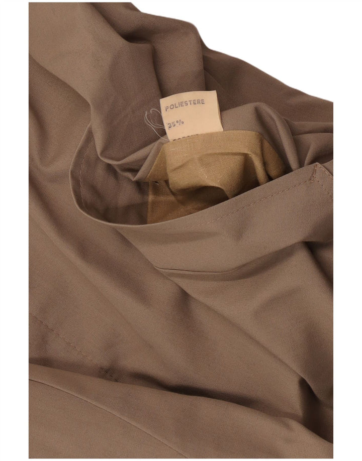 Vintage Herre Vendbar Overfrakke UK 40 Stor Beige Ternet polyester