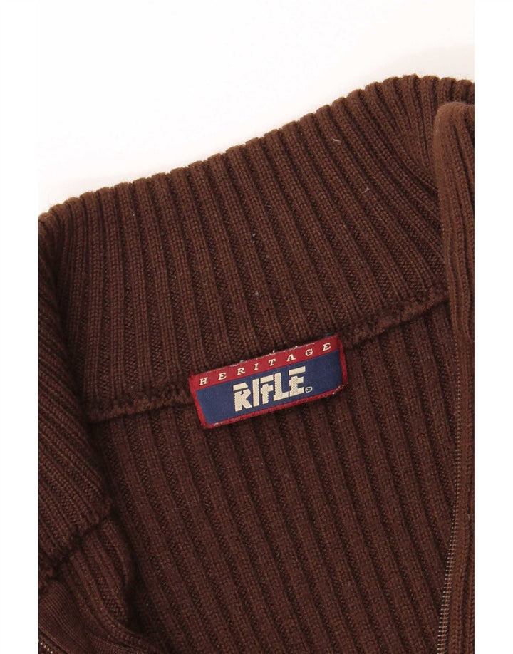 Riffel Dame Cardigan Sweater UK 10 Lille Brun