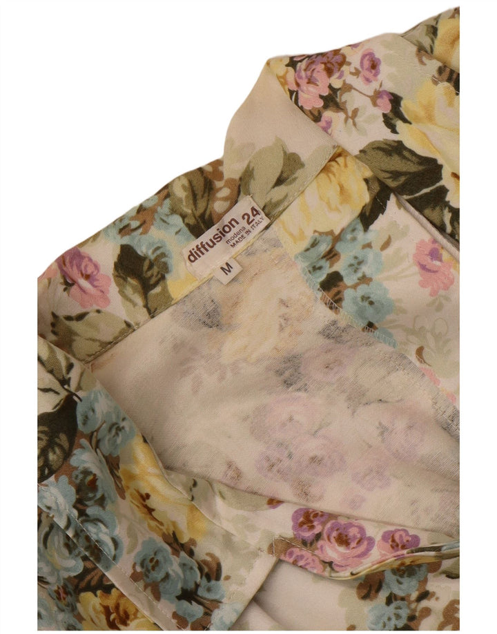 Vintage dame 3/4-ærmet blazerjakke UK 14 Medium Flerfarvet