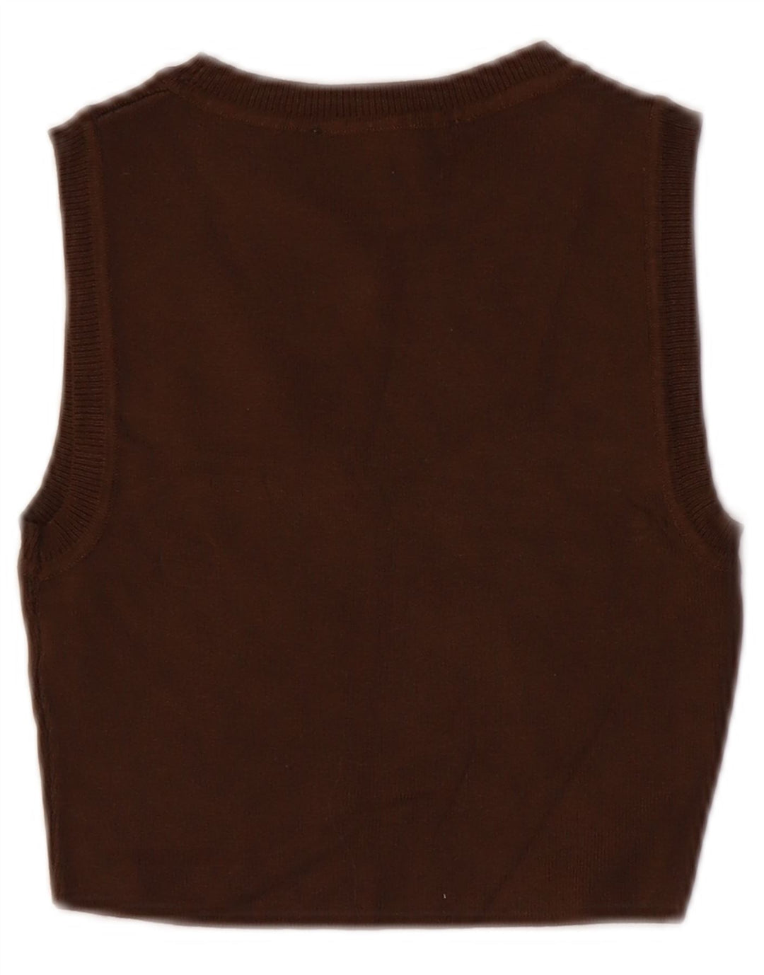 Zara Dame Vest Tank Top UK 8 Small Brown Viscose