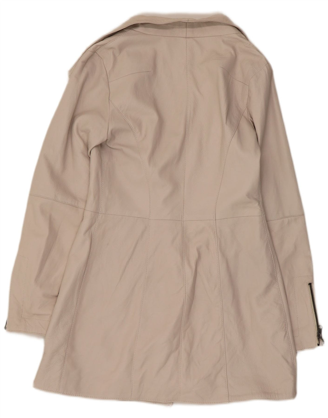 Vintage læderfrakke til kvinder IT 42 Medium Off White Læder