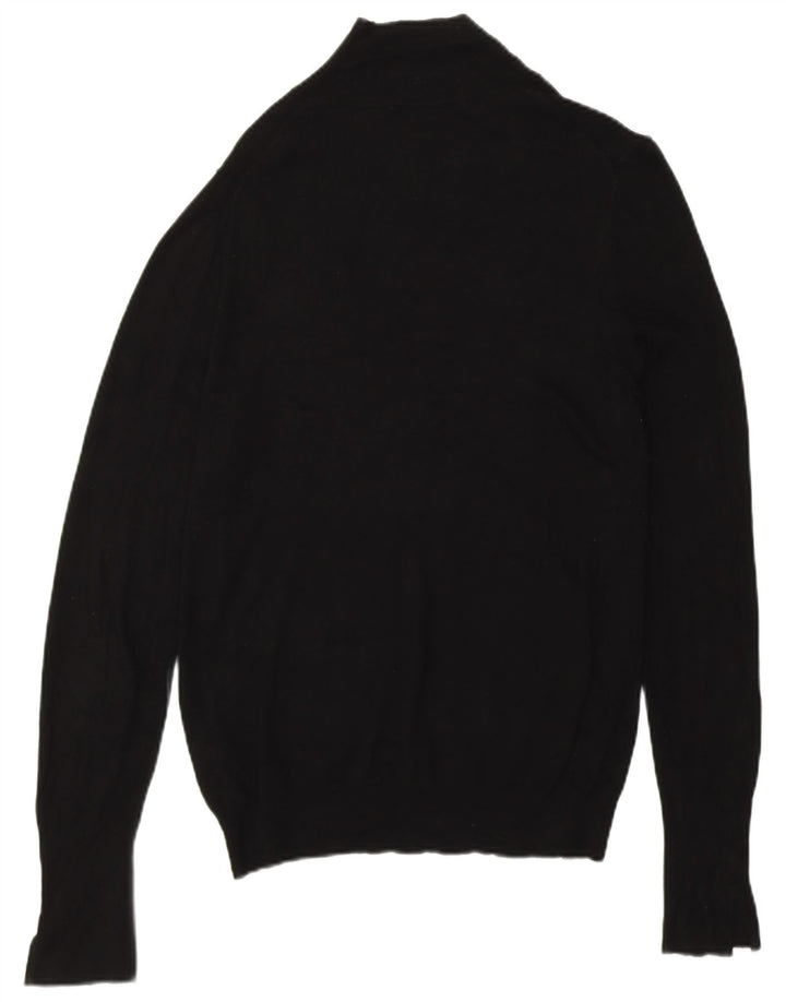 Zara Dame Turtle Neck Jumper Sweater UK 14 Medium Black Viscose