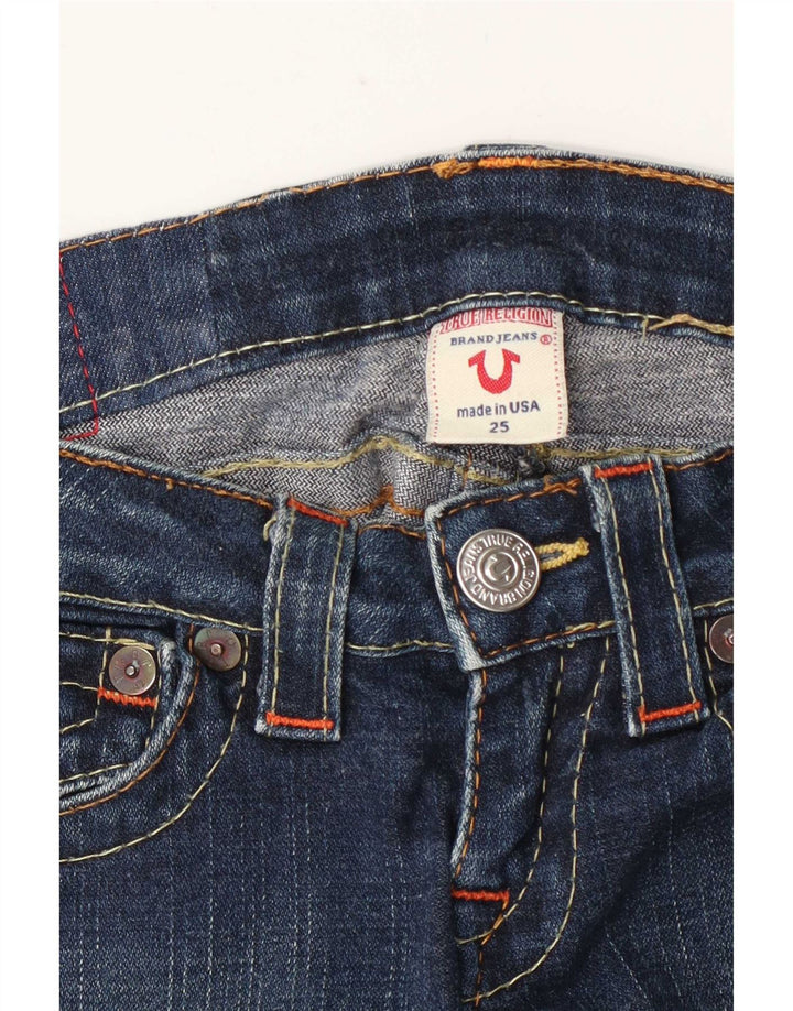 True Religion Dame Jeans med lav talje, fladt W25 L31 blå bomuld