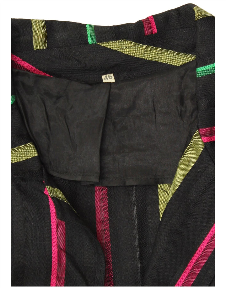 Vintage dame 3-knaps blazerjakke IT 46 Stor sort stribet