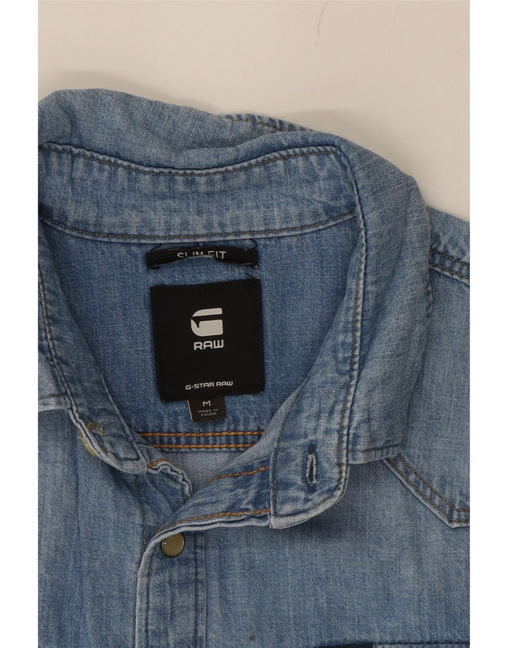 G-STAR Mens Slim Fit Denim Shirt Medium Blue Cotton Vintage G-Star and Second-Hand G-Star from Messina Hembry 