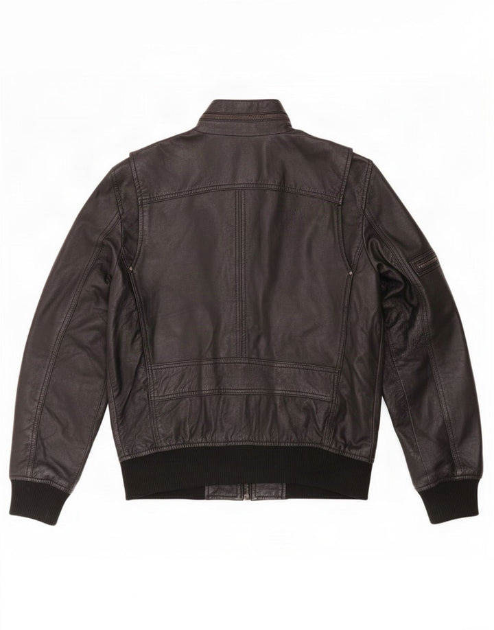 BARNEYS Military Læderjakke til mænd UK 38 Medium Sort
