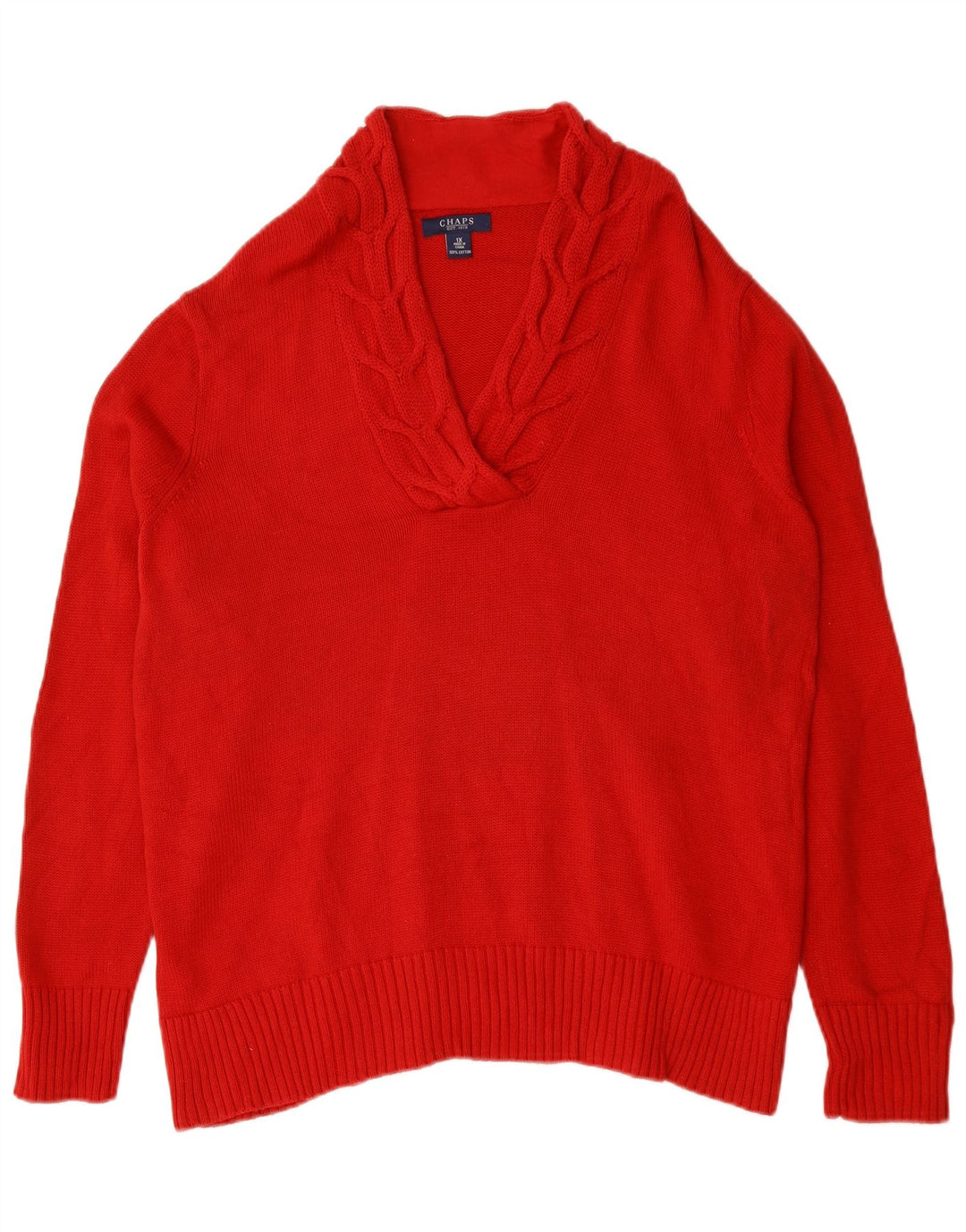 CHAPS Dame V-hals sweater UK 18 XL Rød Bomuld