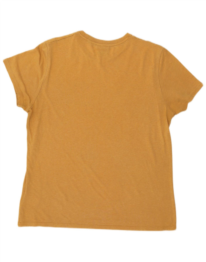 SUPERDRY Herre grafisk T-shirt top 2XL gul bomuld