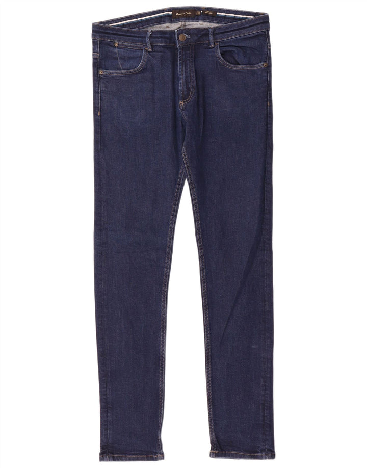Massimo Dutti Herre Slim Jeans EU 44 Large W34 L32 Blå Bomuld