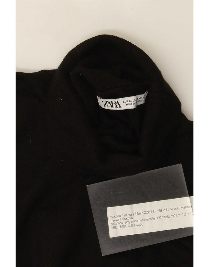 Zara Herre rullehals sweater Medium Sort viskose