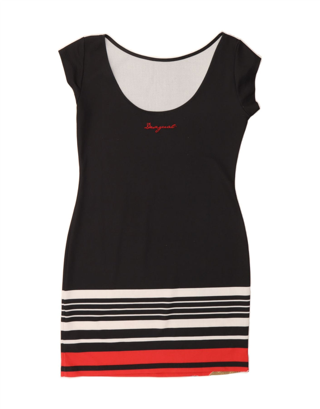DESIGUAL Womens Bodycon Dress UK 12 Medium Black Floral Vintage Desigual and Second-Hand Desigual from Messina Hembry 