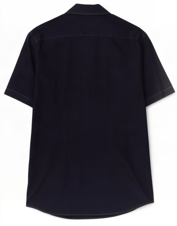 Dolce & Gabbana Mens Short Sleeve Shirt IT 52 Large Navy Blue Cotton