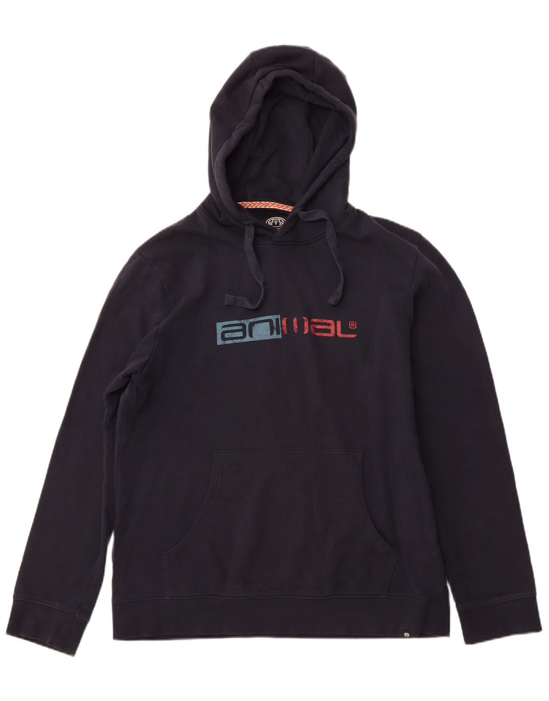 ANIMAL Grafisk hættetrøje til mænd Stor marineblå bomuld