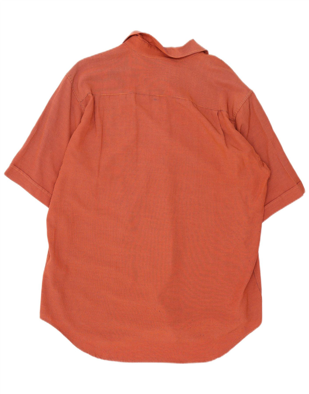 Vintage Kortærmet Herreskjorte Medium Orange Gingham