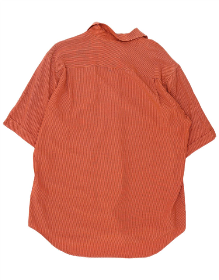 Vintage Kortærmet Herreskjorte Medium Orange Gingham