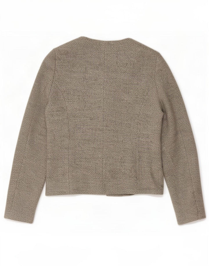 Benetton Dame Blazer Jacket UK 10 Lille Grå Bomuld