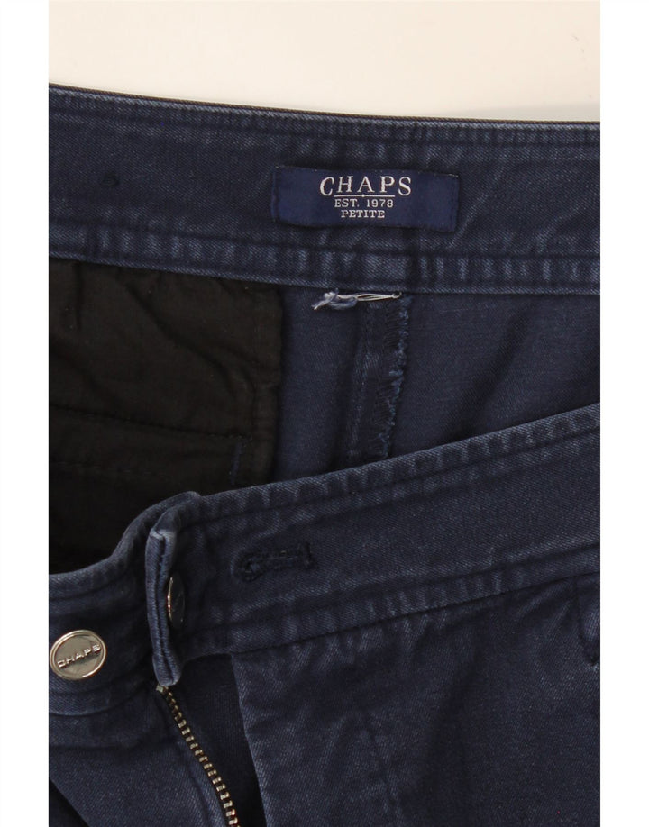 CHAPS Womens Petite Straight Casual Trousers W34 L27 Navy Blue Vintage Chaps and Second-Hand Chaps from Messina Hembry 