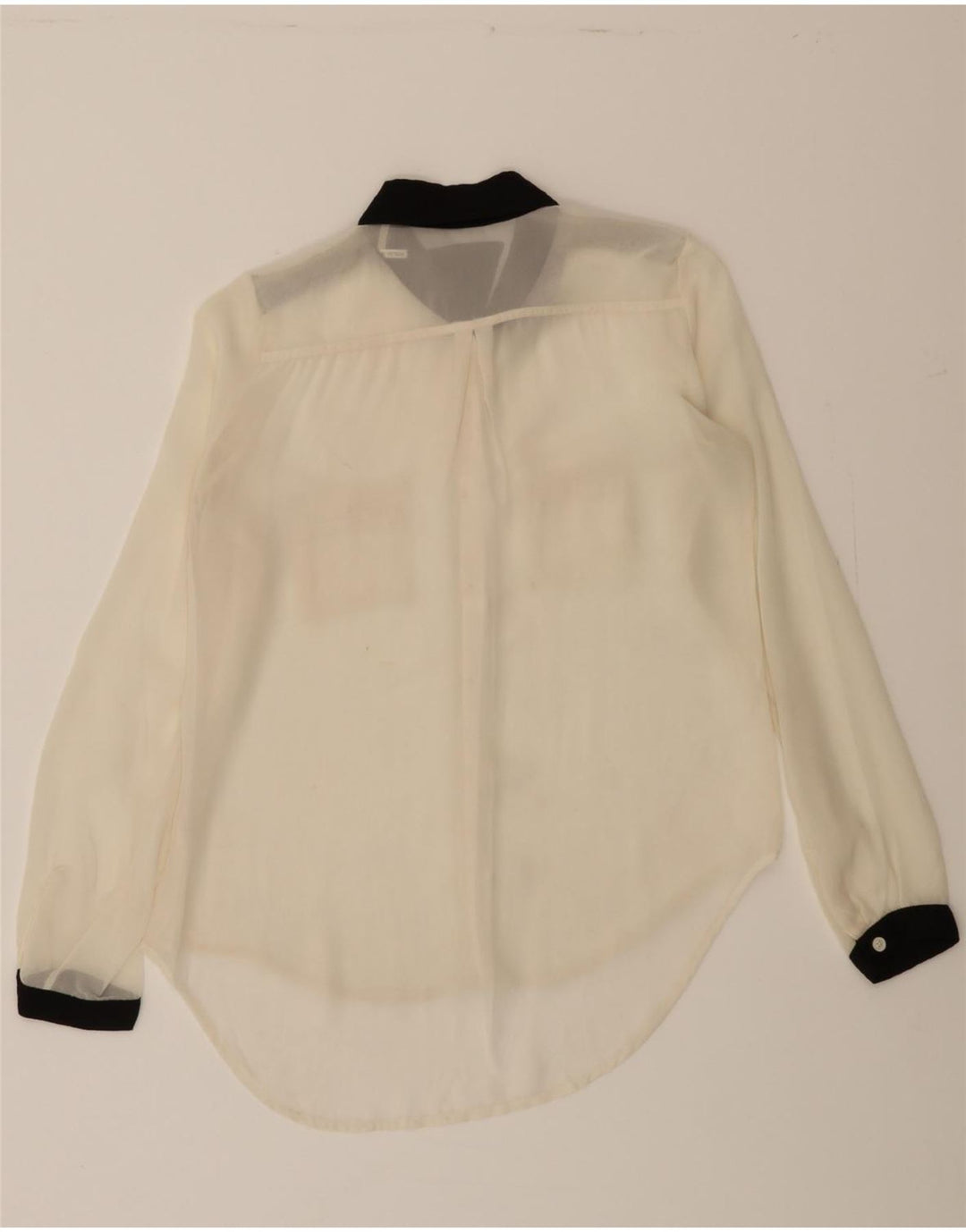 VINTAGE Womens Shirt Blouse UK 10 Small White Colourblock Vintage Vintage and Second-Hand Vintage from Messina Hembry 