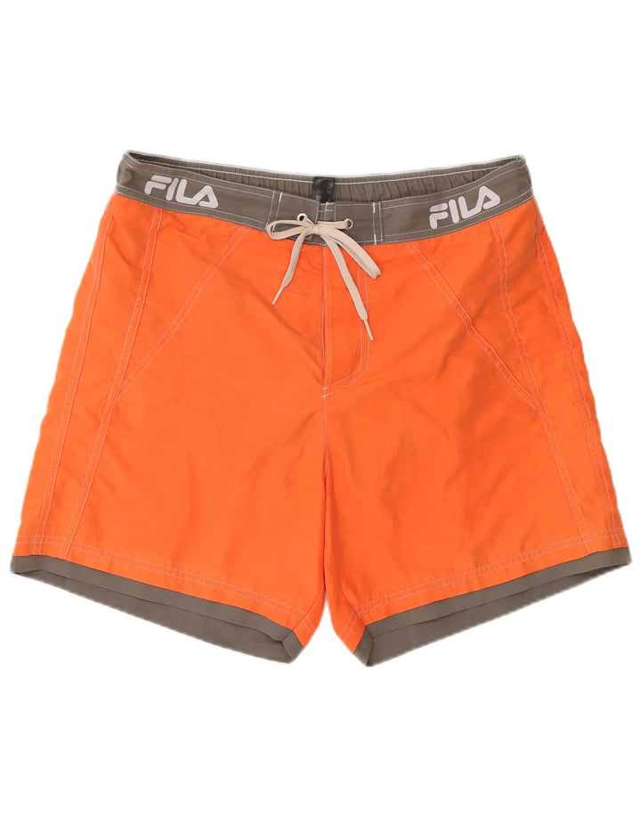 Fila Herre grafiske badeshorts Store Orange Colourblock Polyester