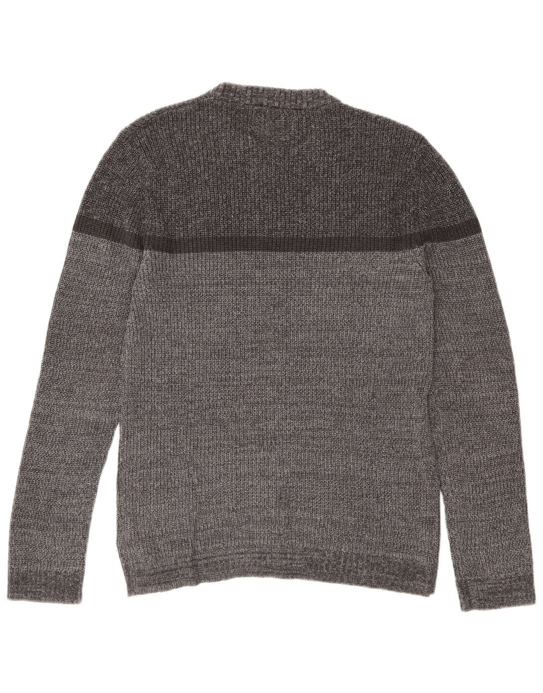 JACK & JONES Mens Core Crew Neck Jumper Sweater Medium Grey Colourblock