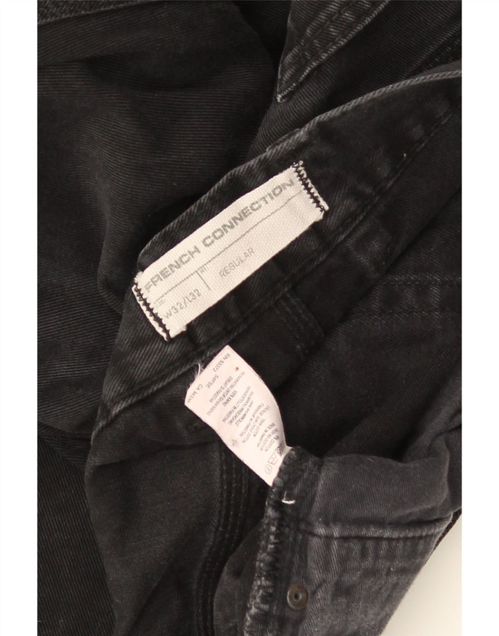 French Connection Herre Regular Fit Straight Jeans W32 L32 Sort Bomuld