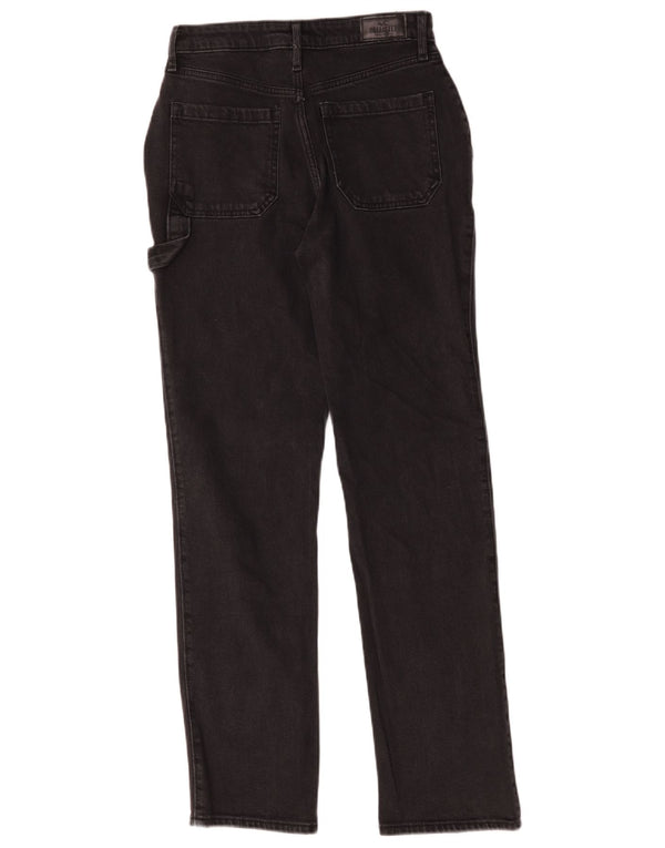 Hollister Dame Højhøjde Straight Jeans US 1 XS W25 L31 Sort Bomuld