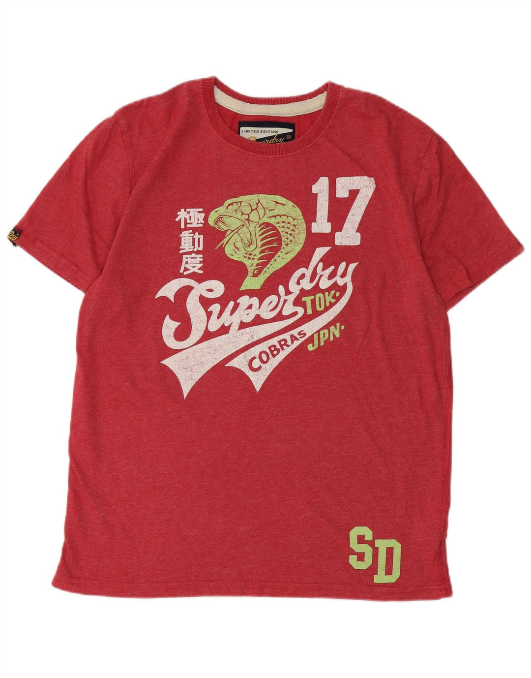 SUPERDRY Grafisk T-shirt top til mænd, stor rød bomuld