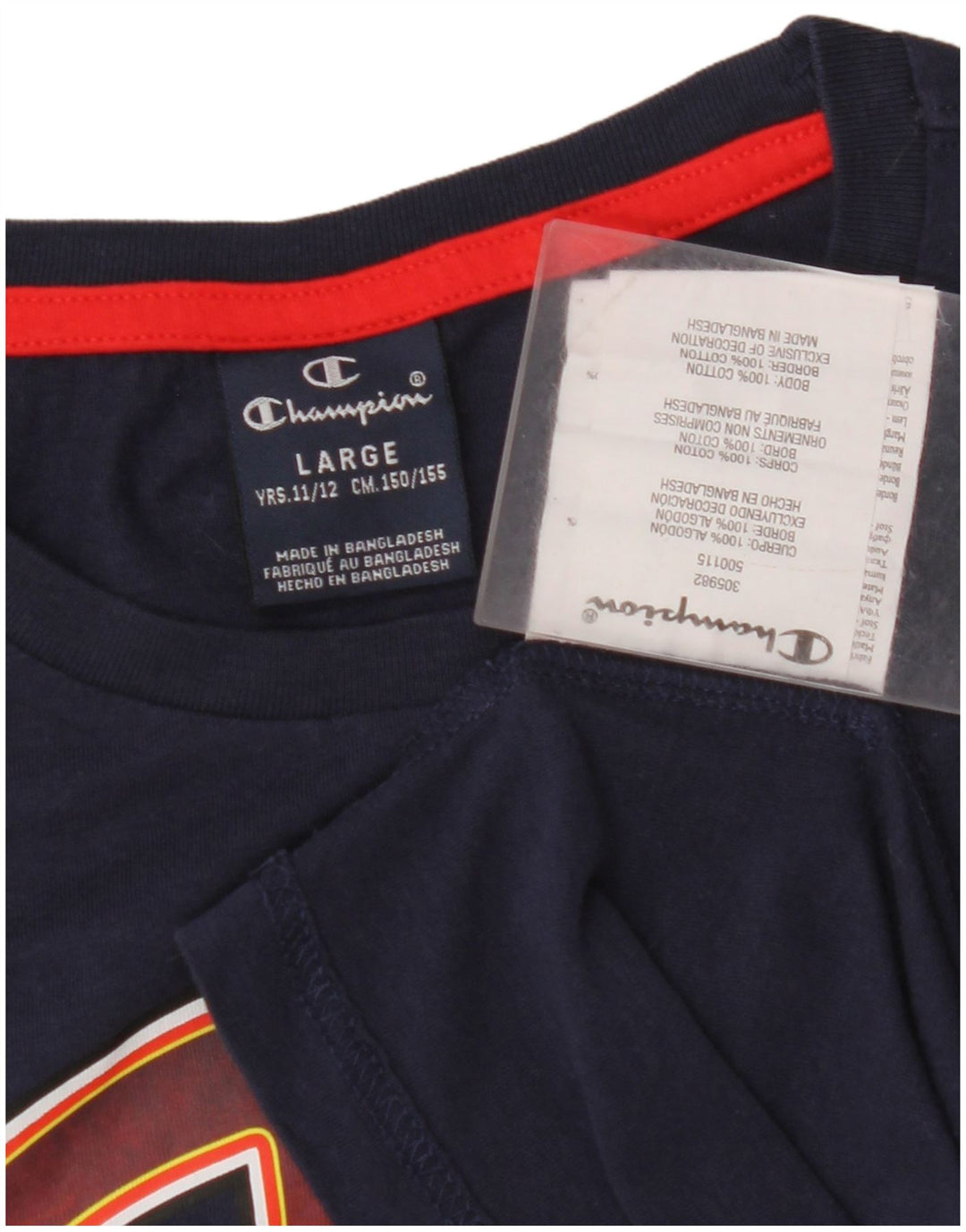 CHAMPION Drenge Grafisk Vest Top 11-12 År Stor Marineblå Bomuld