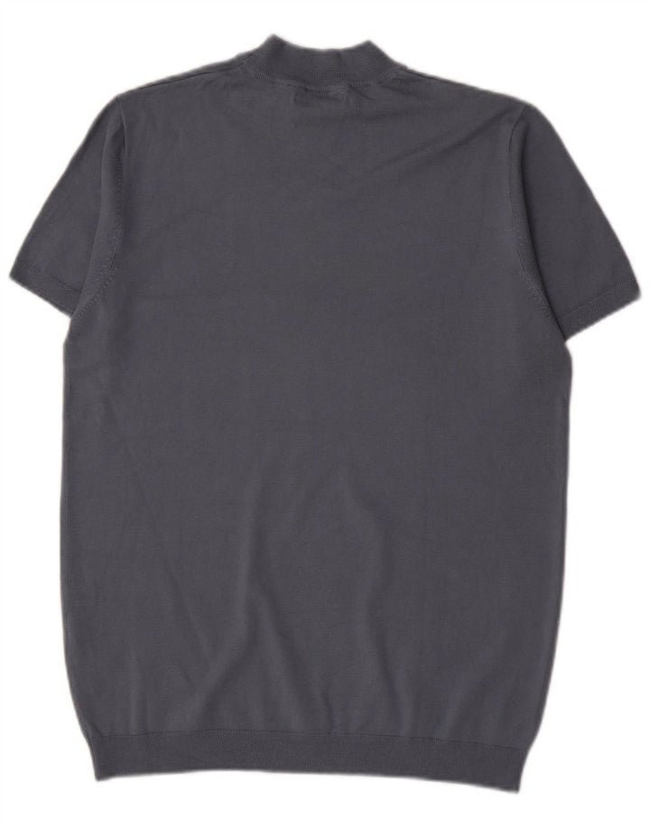 Zara Herre T-Shirt Top Medium Blue Viscose