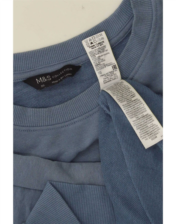 Marks & Spencer Dame Sweatshirt Jumper UK 20 2XL Blå Bomuld