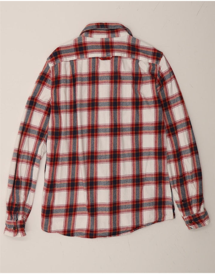Superdry Herre Worker Wear Regular Fit Flanelskjorte Medium Rød Plaid Bomuld