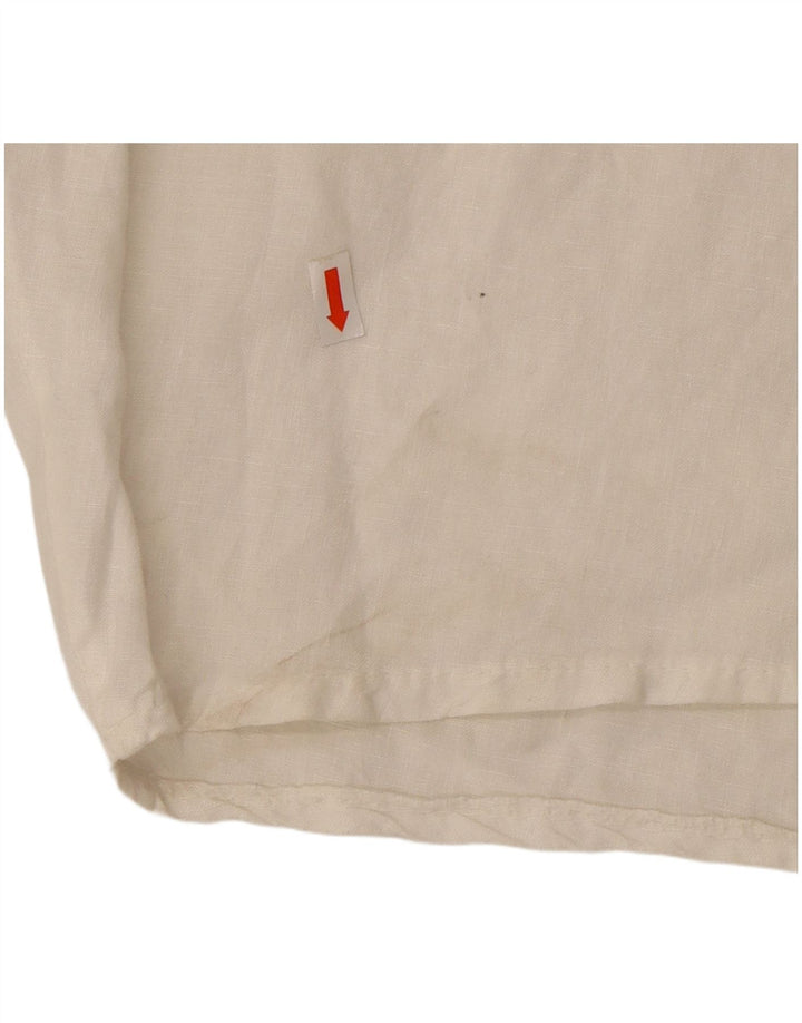 Vintage Kvinder Bubble Dress UK 12 Medium White Linen
