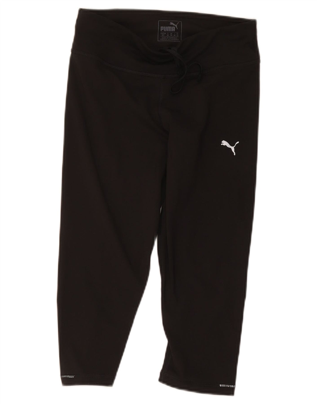 Puma Dame Capri Træningsdragt Bukser UK 10 Small Black Polyester