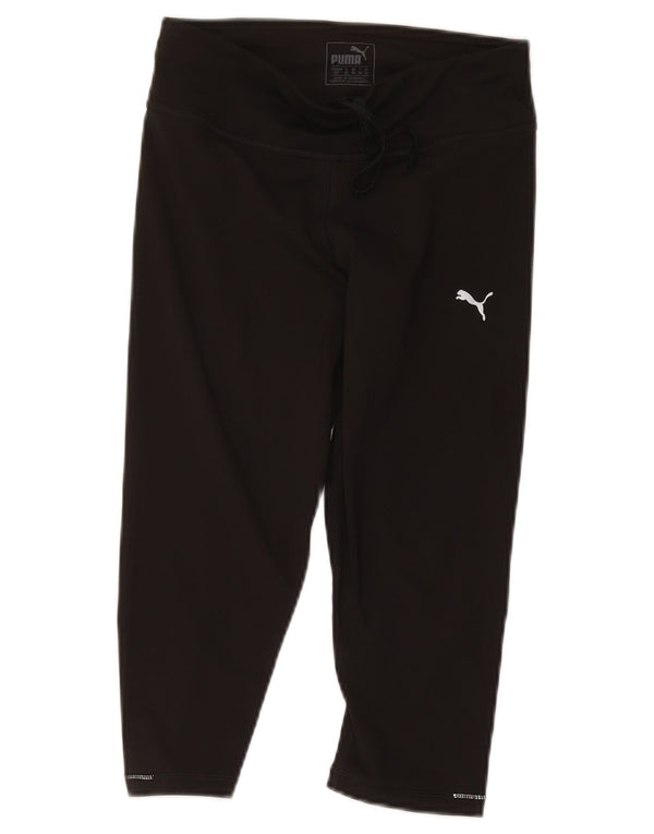 Puma Dame Capri Træningsdragt Bukser UK 10 Small Black Polyester