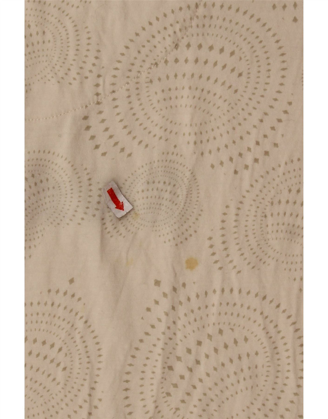 DESIGUAL Grafisk T-shirt top til kvinder UK 14 Stor beige plettet bomuld