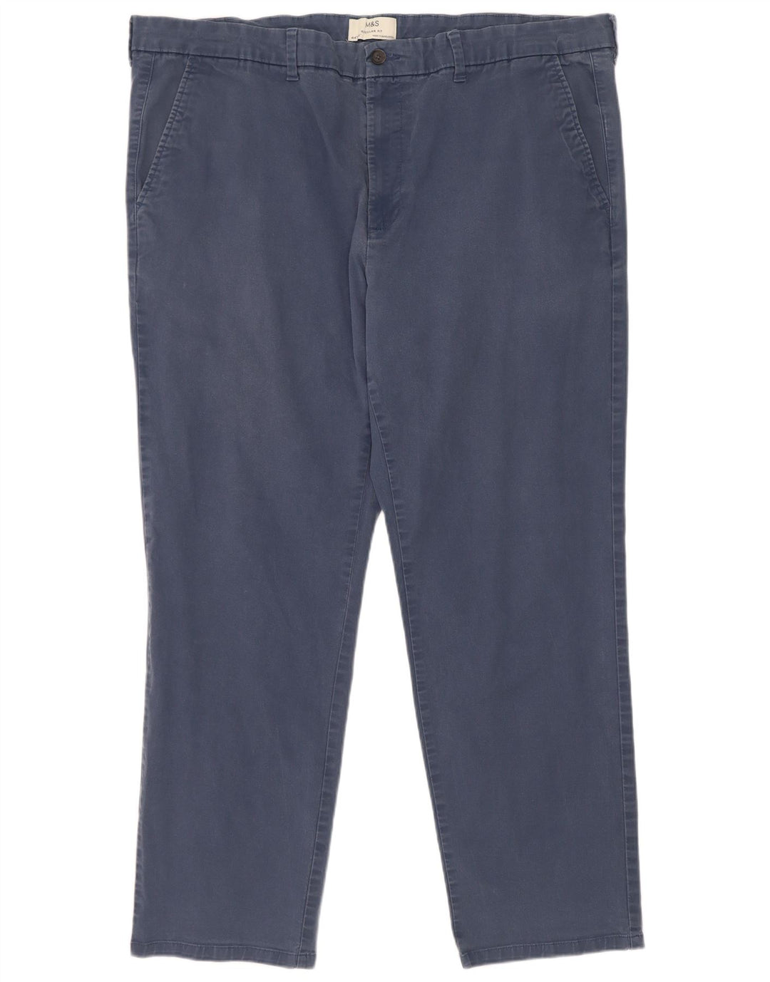 Marks & Spencer Herre Regular Fit Chinobukser W44 L31 Blå bomuld