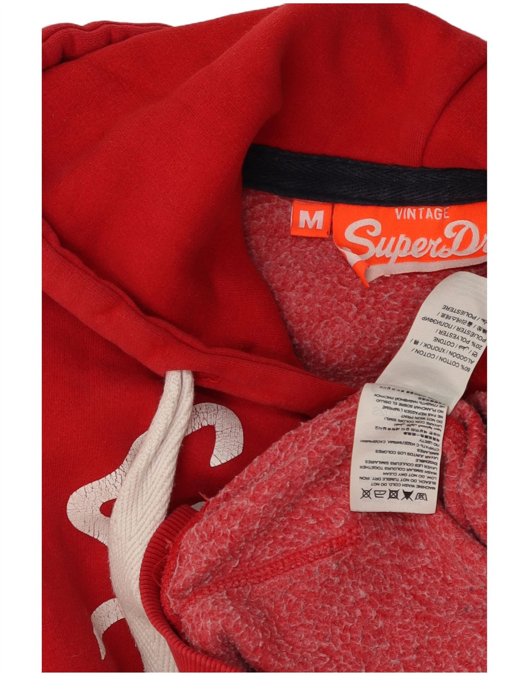 Superdry Grafisk hættetrøje til mænd Medium rød bomuld