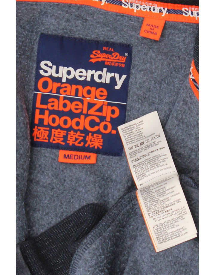 Superdry hættetrøje med lynlås til mænd Medium marineblå flækket bomuld