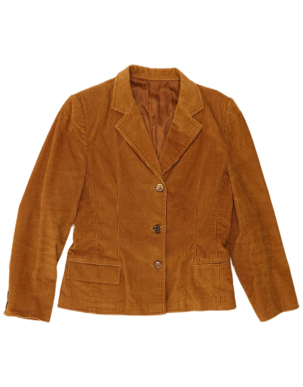 Vintage dame 3-knaps fløjlsjakke blazer jakke UK 12 medium brun