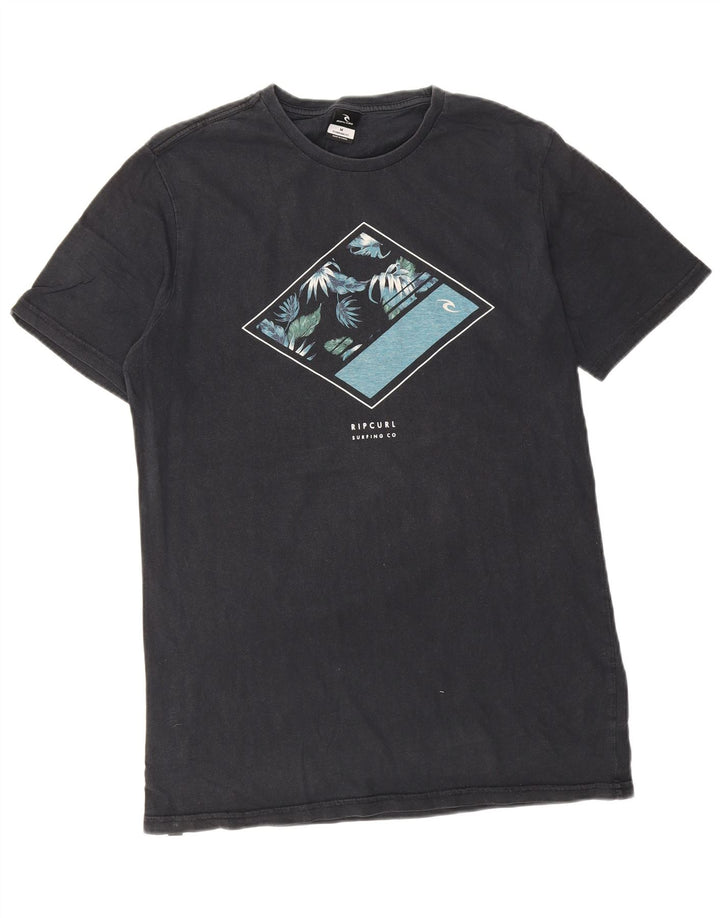 Rip Curl Herre Standard Fit Grafisk T-shirt Top Medium Marineblå Bomuld