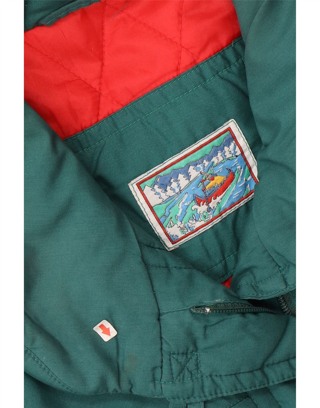 Vintage oversize polstret jakke til kvinder EU 42 Stor grøn polyester