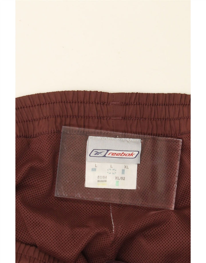 REEBOK Mens Tracksuit Trousers Joggers Large Maroon