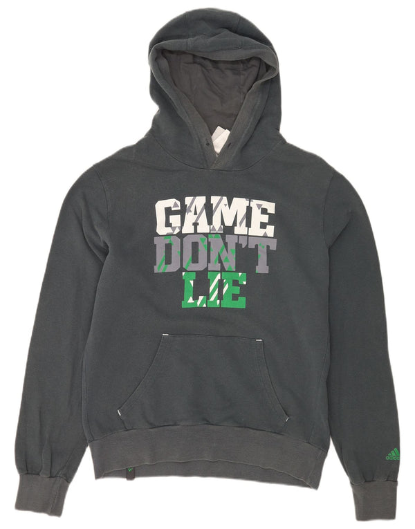 Adidas Herre grafisk hættetrøje DK 42/44 Stor grå bomuld