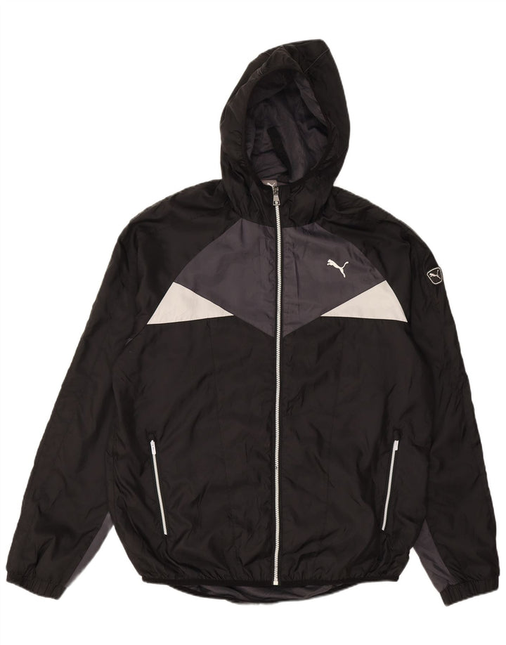 PUMA Træningsdragt med hætte til mænd Topjakke Stor sort Colourblock Polyester