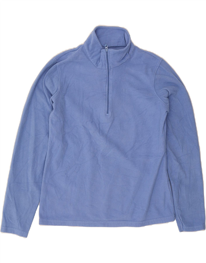 MOUNTAIN WAREHOUSE Womens Zip Neck Fleece Jumper UK 12 Medium Blue Vintage Mountain Warehouse and Second-Hand Mountain Warehouse from Messina Hembry 