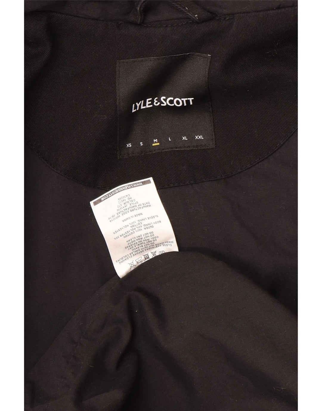 Lyle & Scott Herre Hooded Bomber Jacket UK 38 Medium Black Bomuld