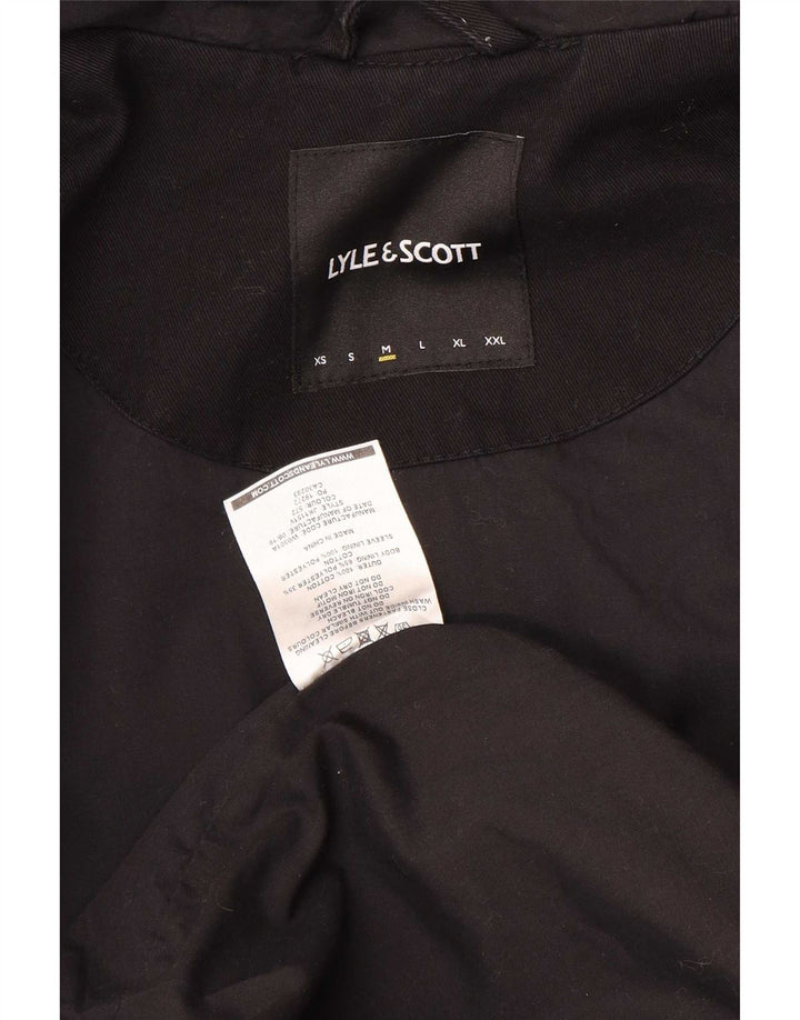 Lyle & Scott Herre Hooded Bomber Jacket UK 38 Medium Black Bomuld
